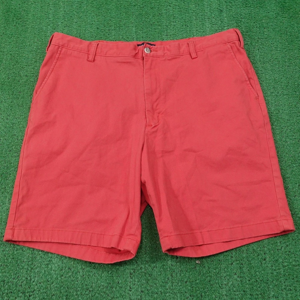 Nautica Deck Shorts Mens 40 Red Chino Classic Fit Stretch Pockets 9 Inseam
